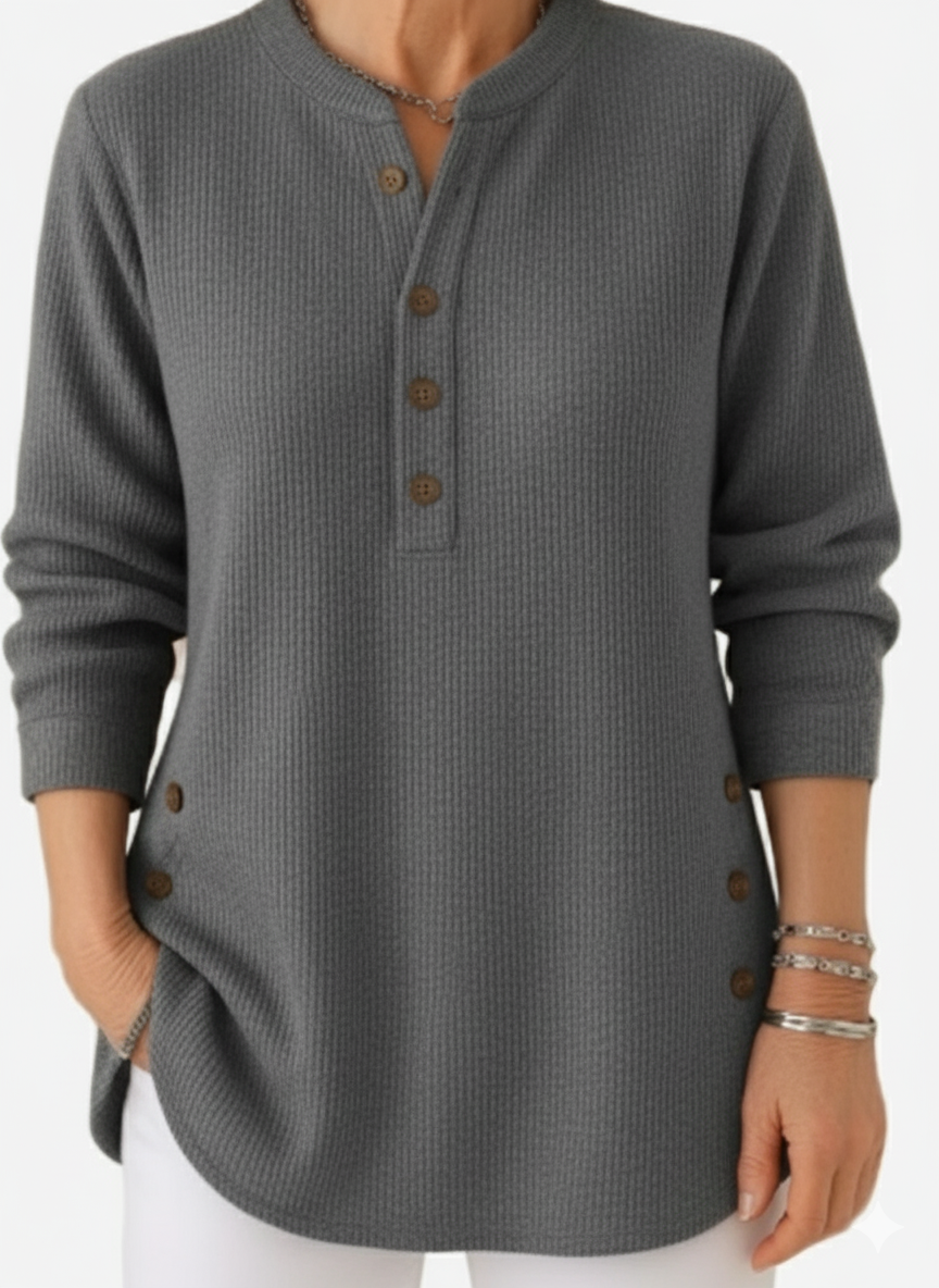 Harperly – Long Sleeve Solid Knit Sweater