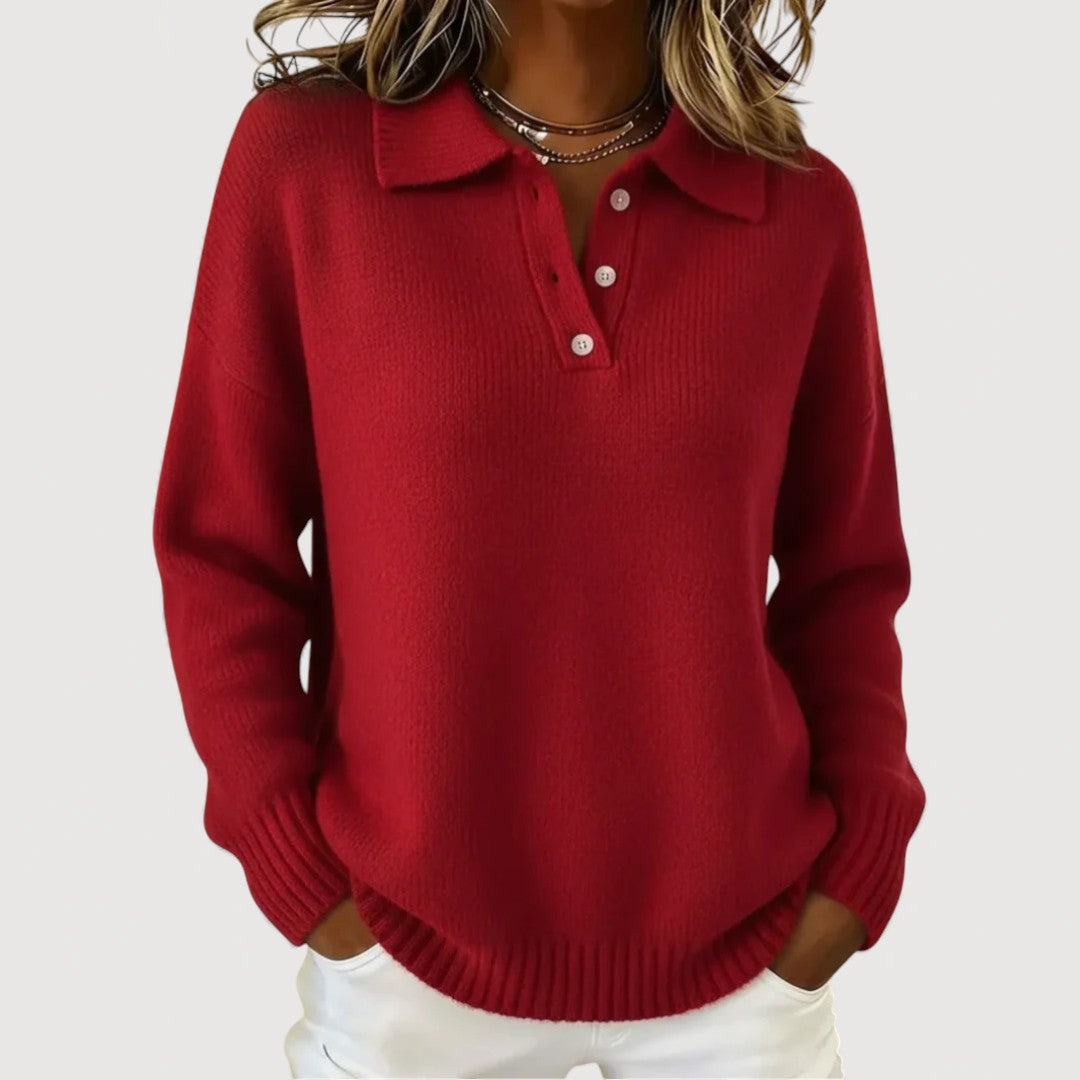 Isabel - Cosy Collared Knit Sweater