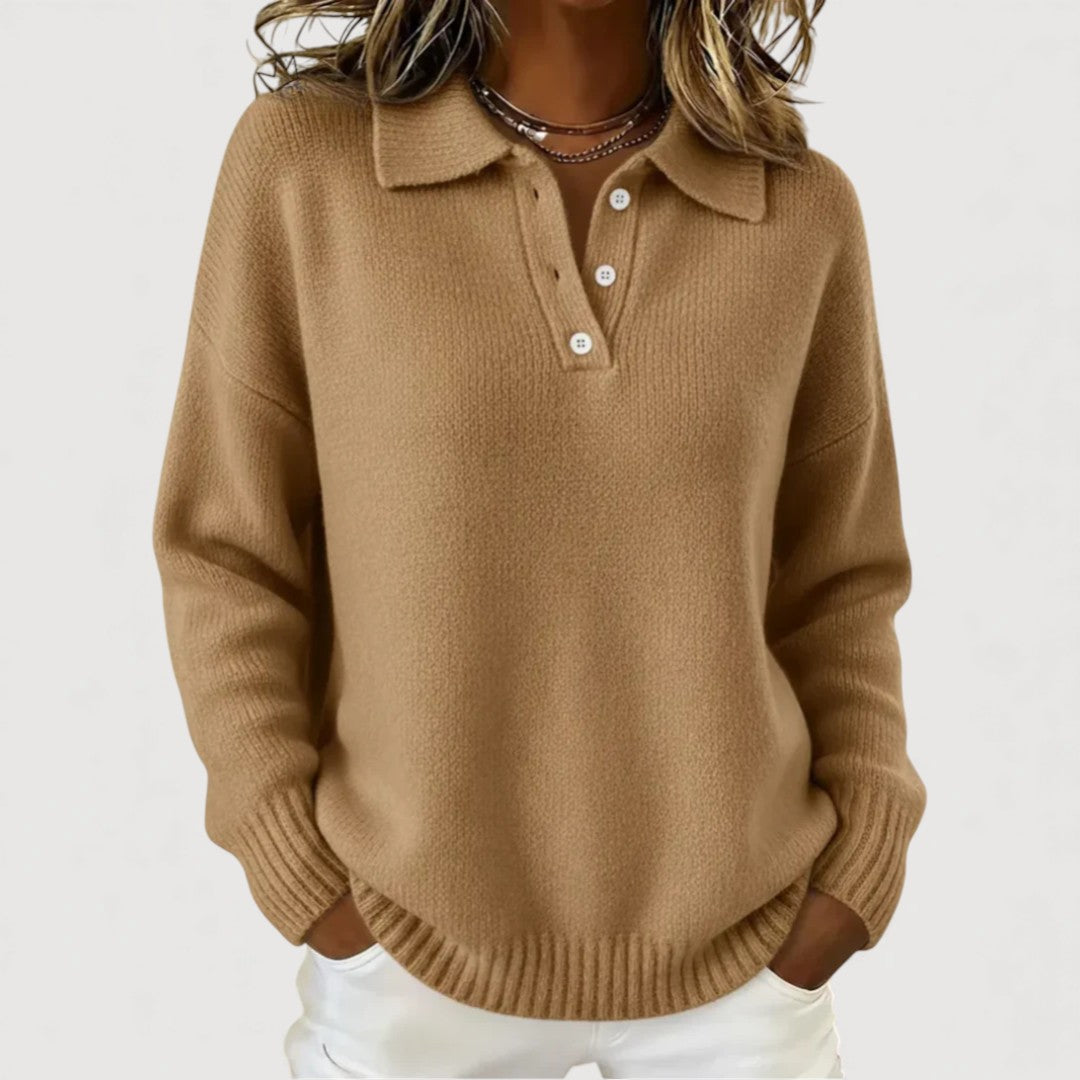 Isabel - Cosy Collared Knit Sweater