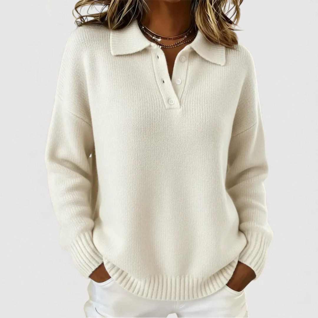 Isabel - Cosy Collared Knit Sweater