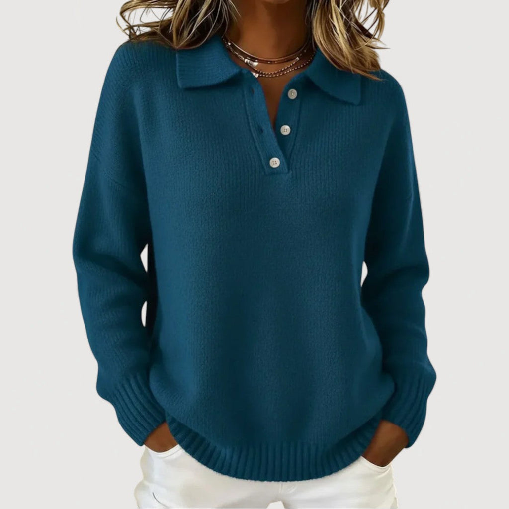 Isabel - Cosy Collared Knit Sweater