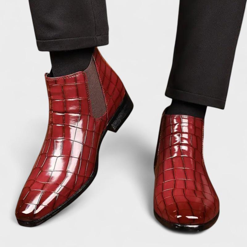Liam - Croc-Print Chelsea Boots