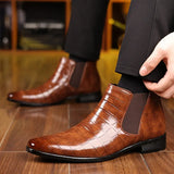 Liam - Croc-Print Chelsea Boots
