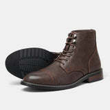 William - Brown Cap-Toe Lace-Up Boots