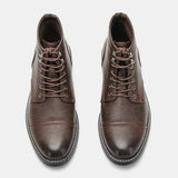 William - Brown Cap-Toe Lace-Up Boots