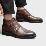 Oliver - Brown Double Buckle Boots