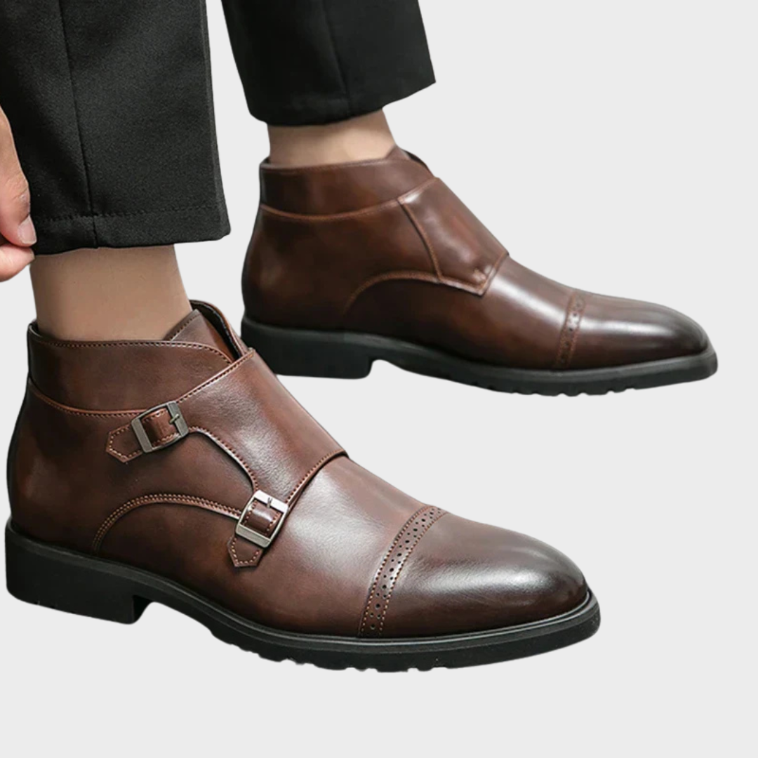 Oliver - Brown Double Buckle Boots