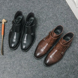 Oliver - Brown Double Buckle Boots