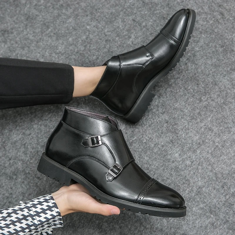 Oliver - Brown Double Buckle Boots