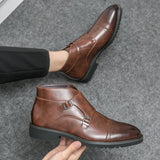 Oliver - Brown Double Buckle Boots
