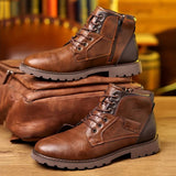 Thomas - Brown Casual Lace-Up Boots