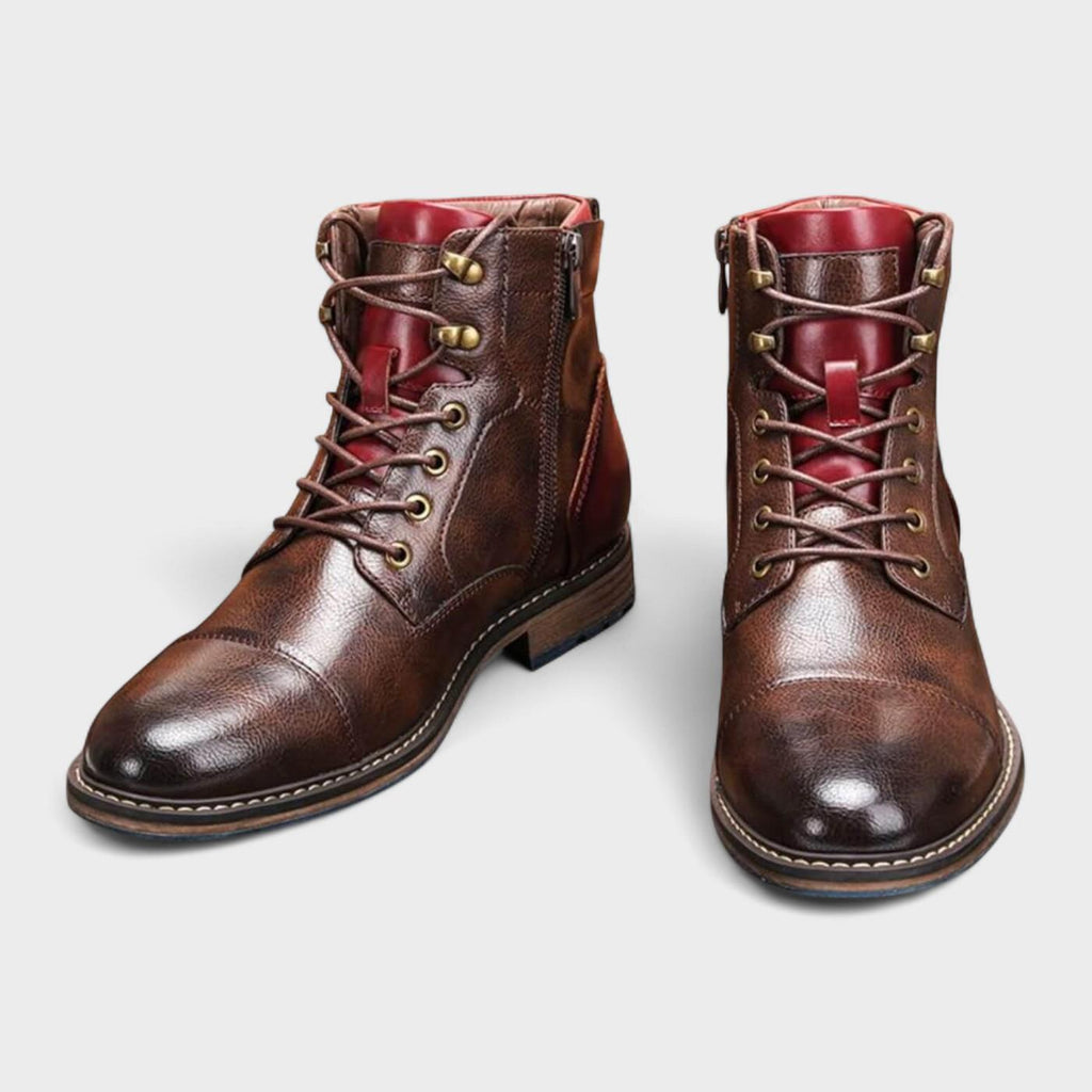 Leo - Burgundy Smart Lace-Up Boots
