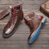 Leo - Burgundy Smart Lace-Up Boots