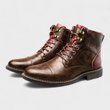 Leo - Burgundy Smart Lace-Up Boots