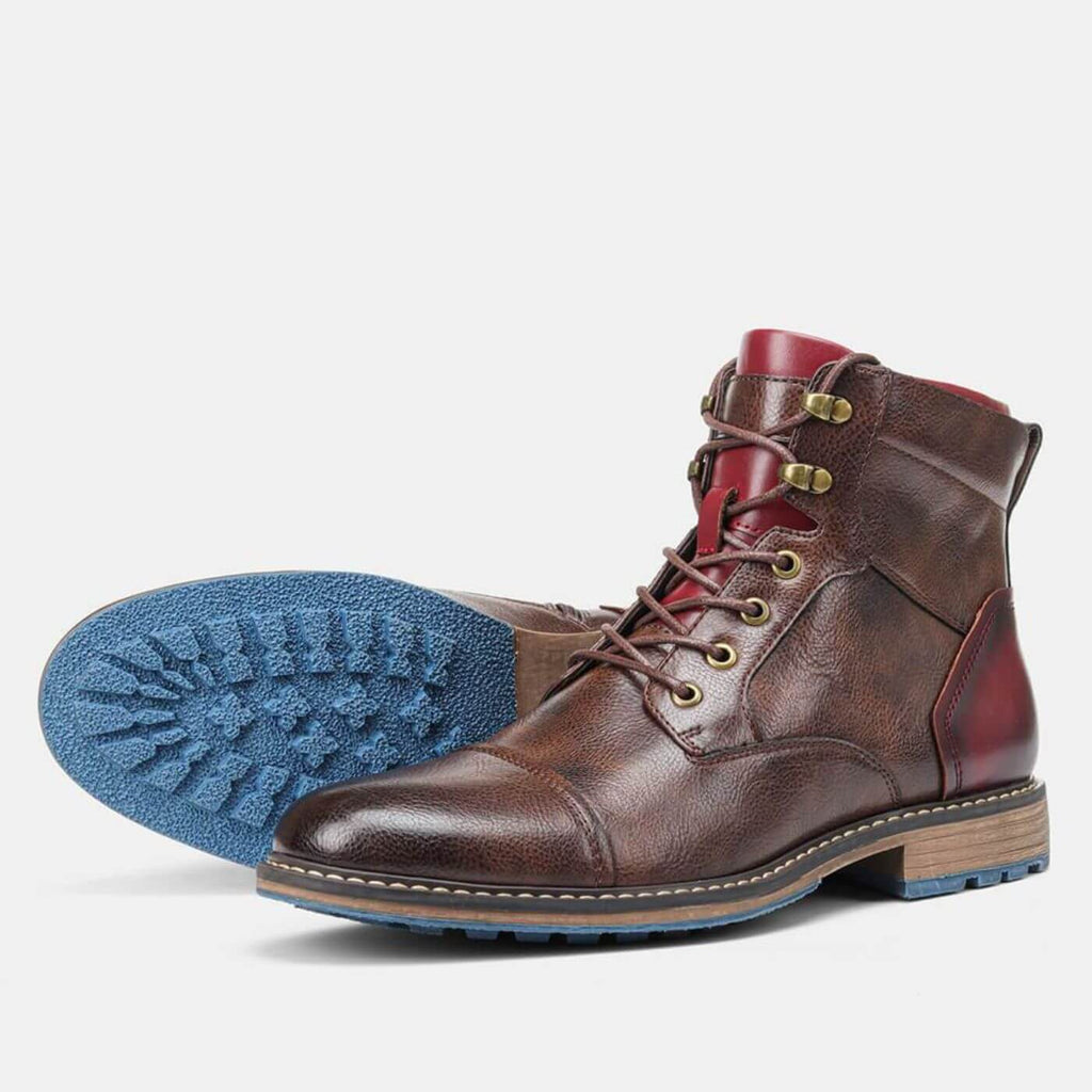 Leo - Burgundy Smart Lace-Up Boots
