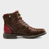 Leo - Burgundy Smart Lace-Up Boots