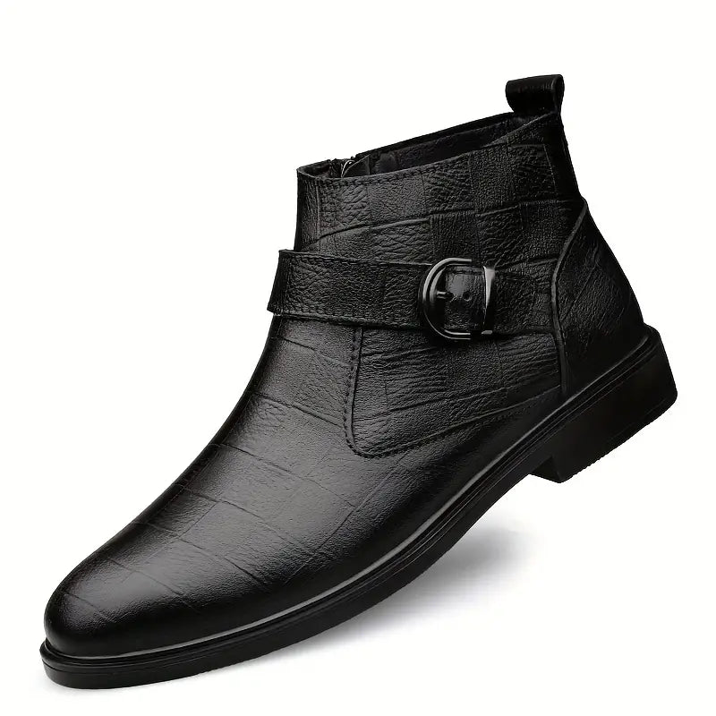 James - Brown Buckle Ankle Boots