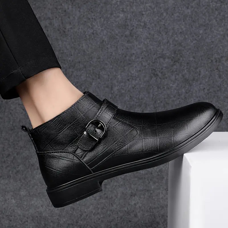 James - Brown Buckle Ankle Boots