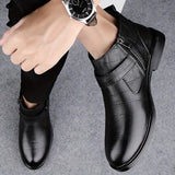 James - Brown Buckle Ankle Boots