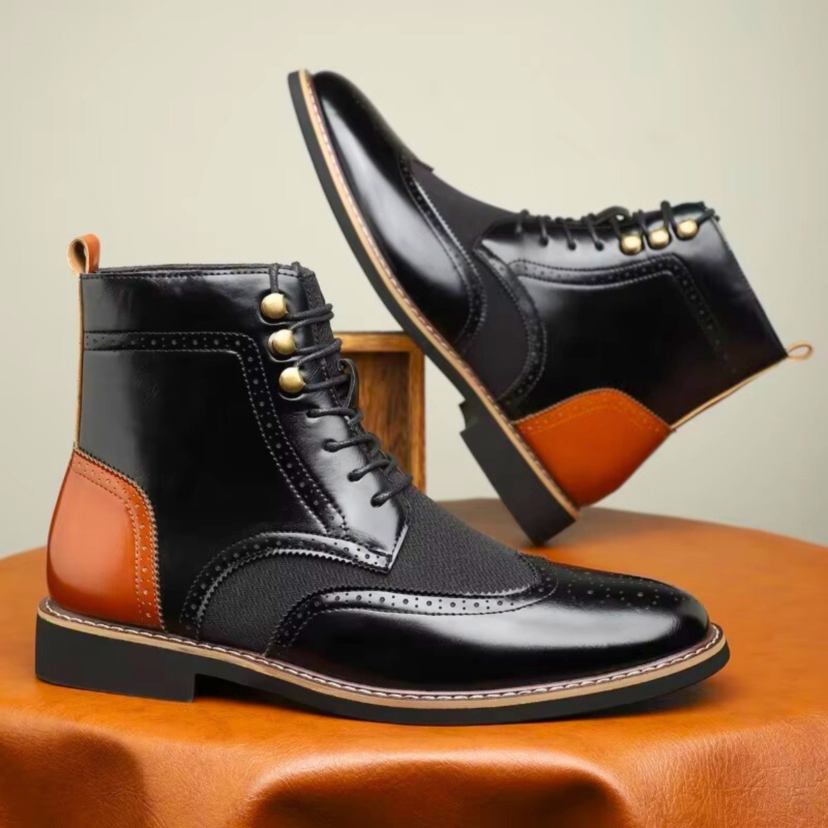Owen - Brogue Lace-Up Boots