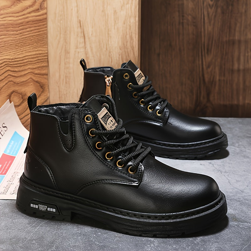 Hunter - Brown Lace-Up Boots with Vintage Finish