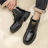 Hunter - Brown Lace-Up Boots with Vintage Finish