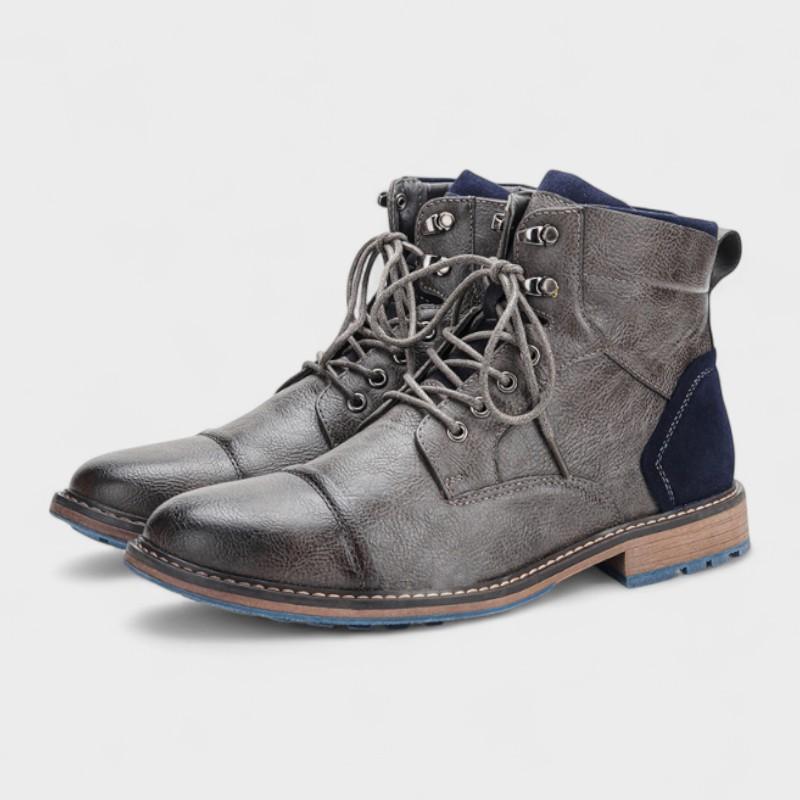 Connor - Grey Casual Lace-Up Boots