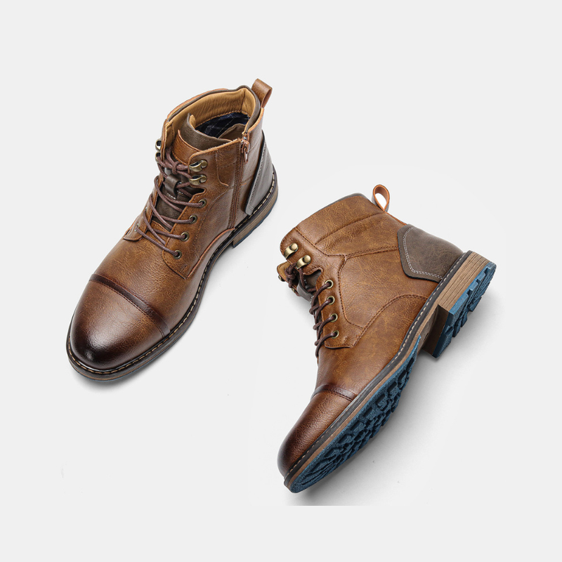 Connor - Grey Casual Lace-Up Boots