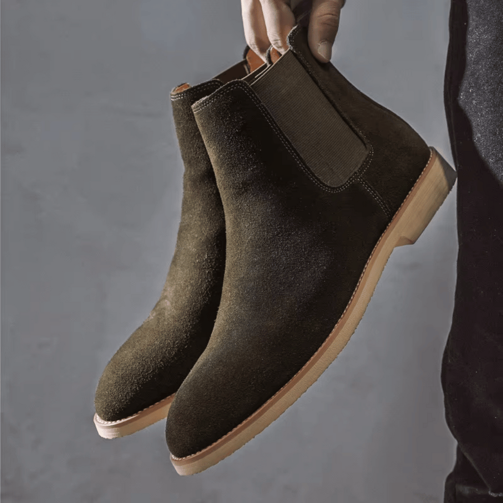 Tyler - Beige Suede-Look Chelsea Boots