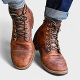 Dylan - Brown Vintage Lace-Up Boots