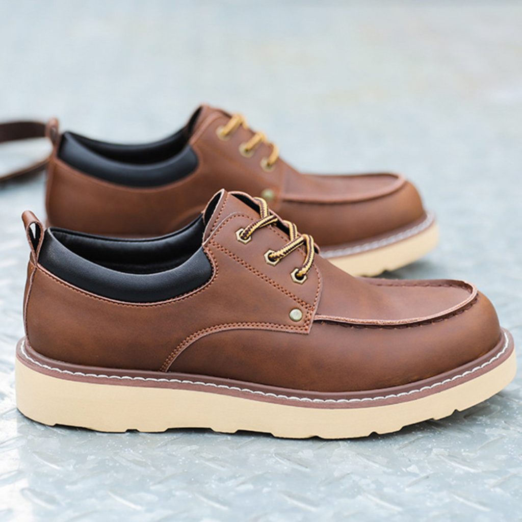 Gavin - Black Retro Lace-Up Shoes