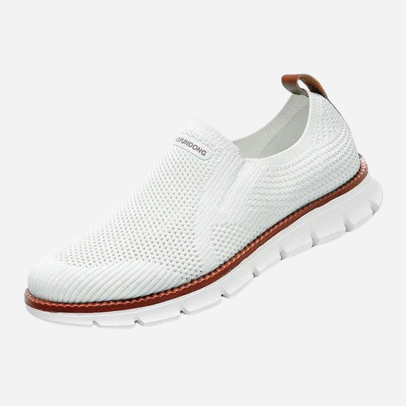 Caleb - Black Knit Slip-On Trainers