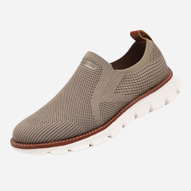 Caleb - Black Knit Slip-On Trainers