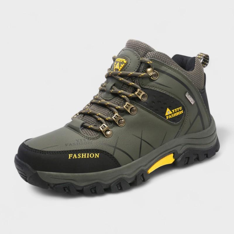 Alexandre - Green Hiking Shoes with Lace Hooks