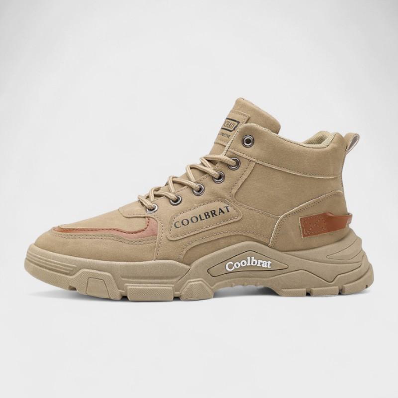 Xavier - Beige High-Top Trail Trainers