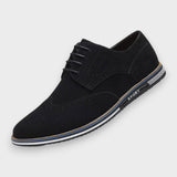 Louis - Black Suede-Look Derby Shoes