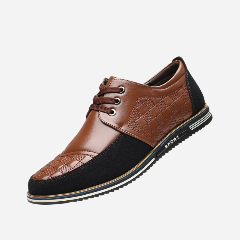 Mathieu - Black Lace-Up Shoes with Textured Panels