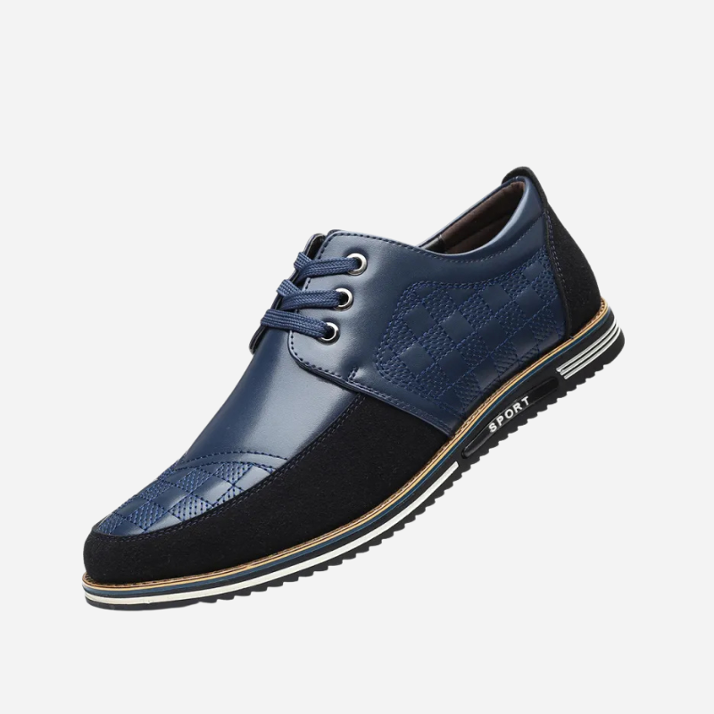 Mathieu - Black Lace-Up Shoes with Textured Panels