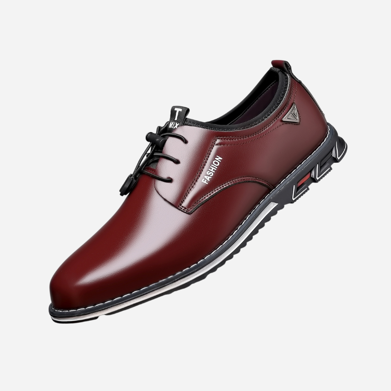 Philippe - Black Glossy Finish Derby Shoes