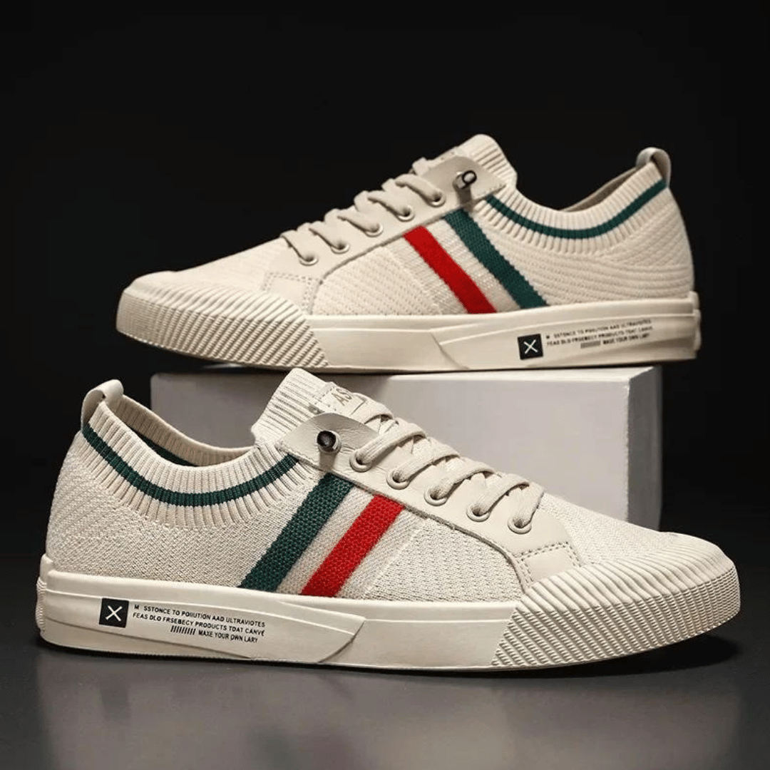 Maxime - Knit Trainers with Contrast Stripes