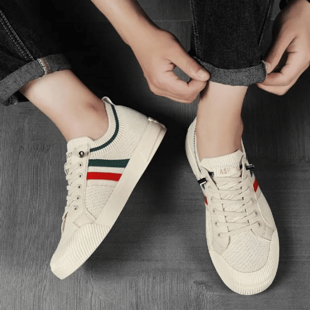 Maxime - Knit Trainers with Contrast Stripes