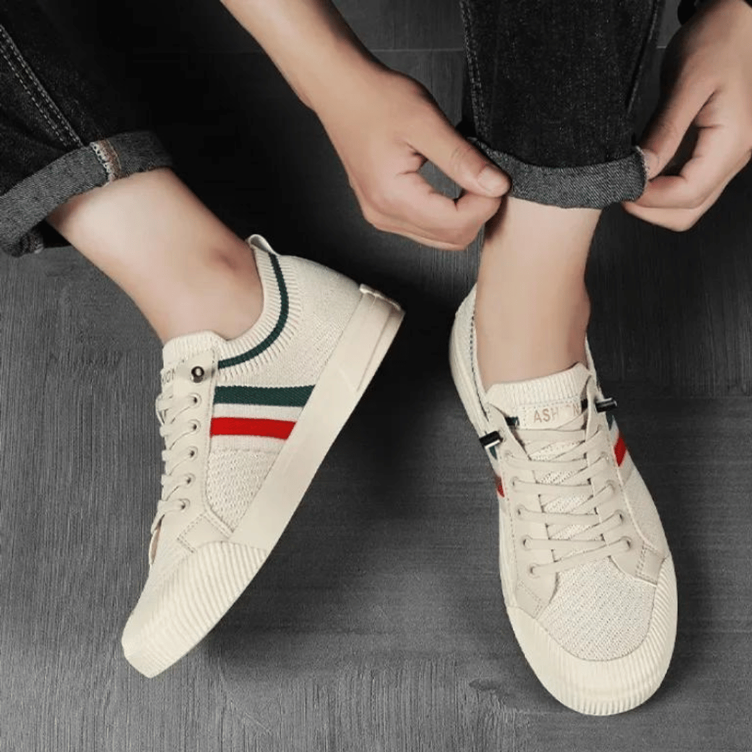 Maxime - Knit Trainers with Contrast Stripes