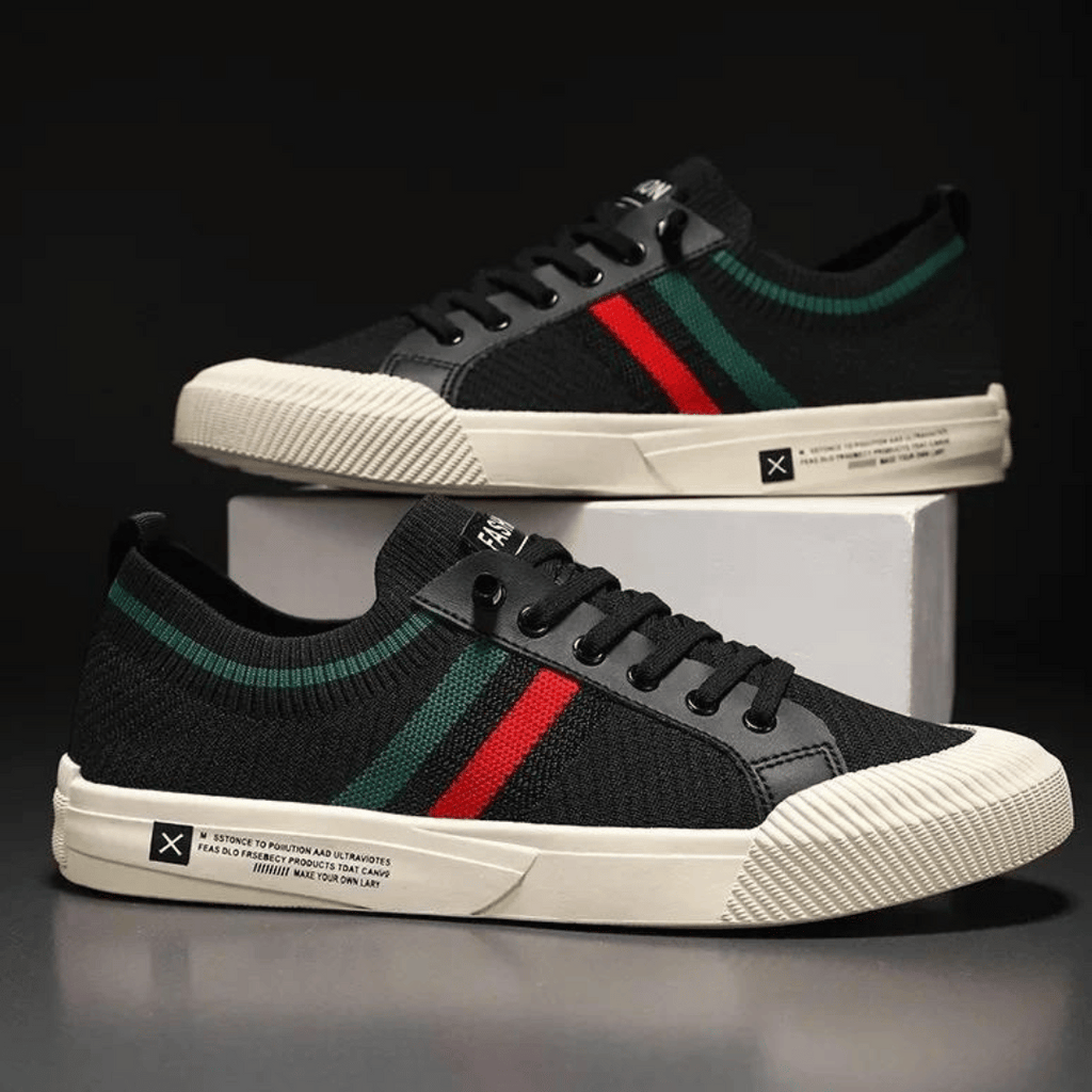 Maxime - Knit Trainers with Contrast Stripes