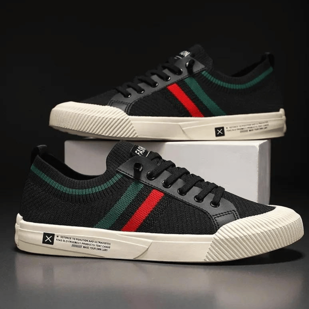 Maxime - Knit Trainers with Contrast Stripes