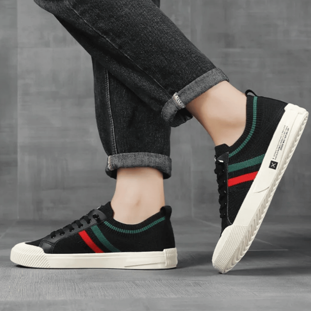 Maxime - Knit Trainers with Contrast Stripes