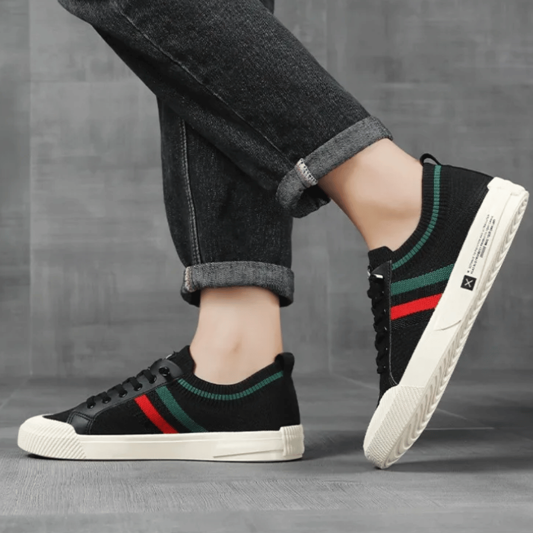 Maxime - Knit Trainers with Contrast Stripes