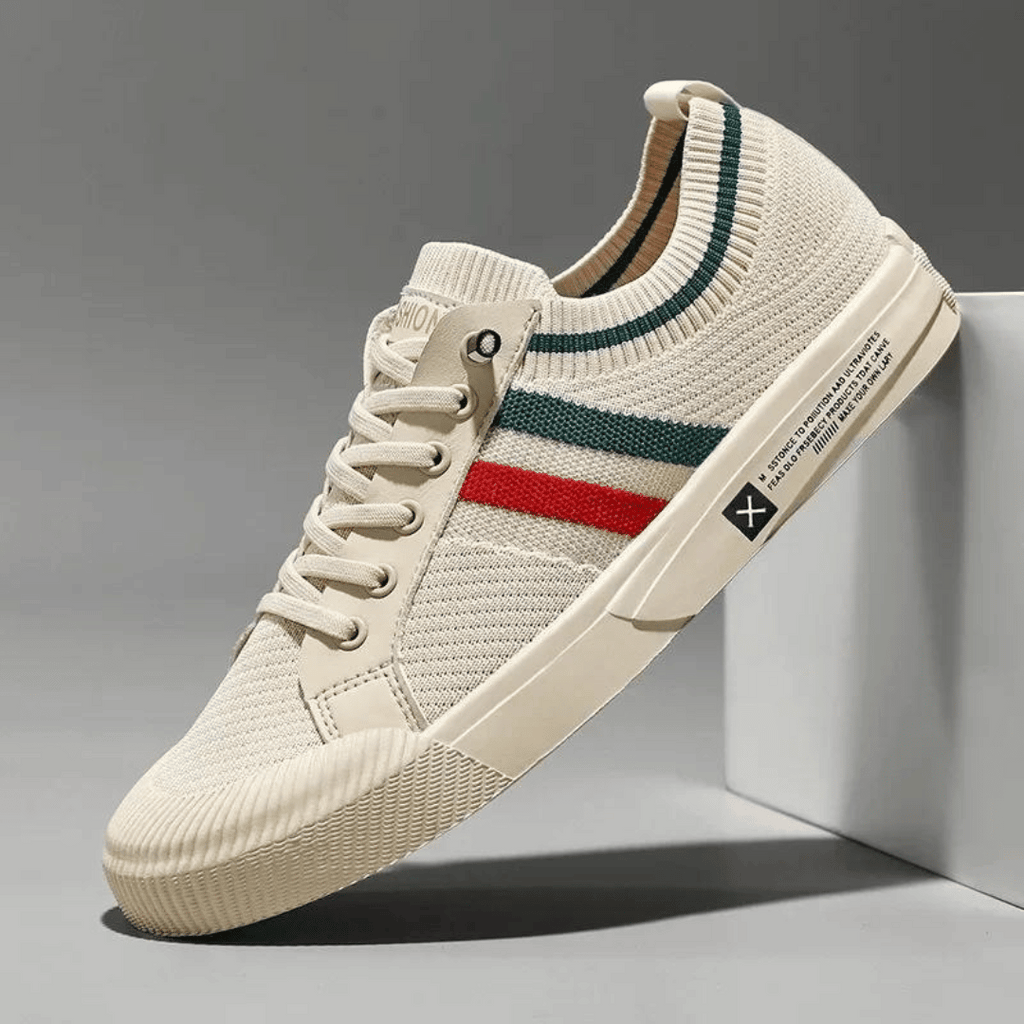 Maxime - Knit Trainers with Contrast Stripes