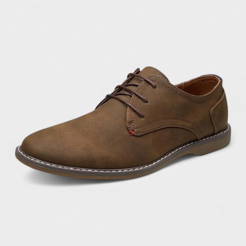 Jerome - Brown Suede-Look Derby Shoes