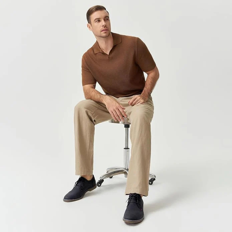 Jerome - Brown Suede-Look Derby Shoes