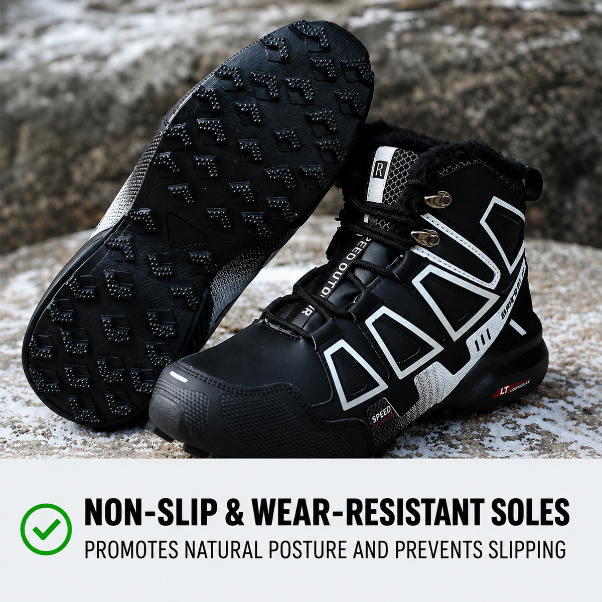 Guillaume - Black High-Top Trail Shoes